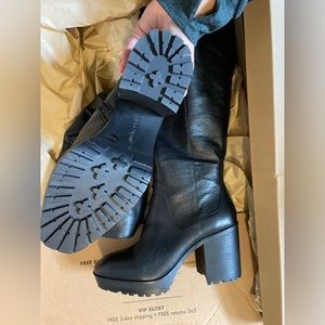 Lucky Brand knee-high leather boots, 7, new in box